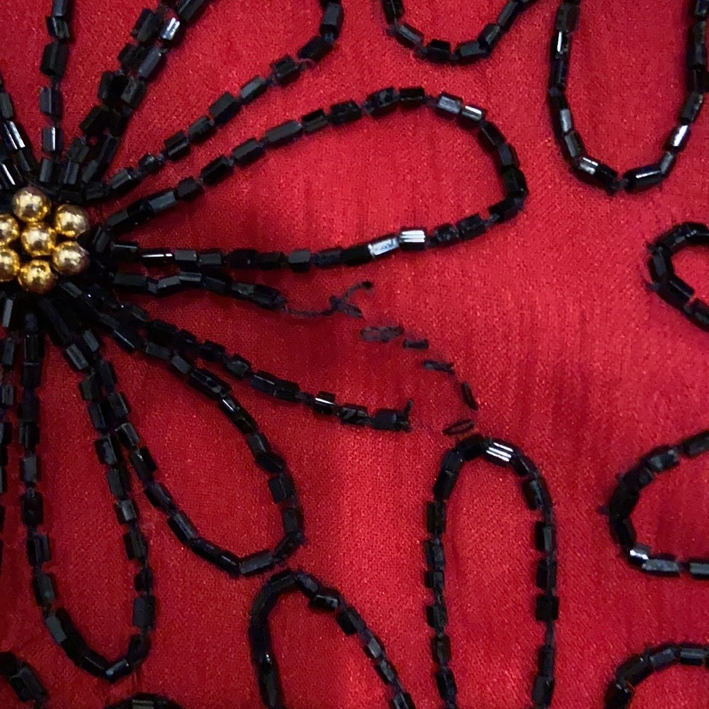 Papell boutique evening beaded silk top - Picture 7 of 8
